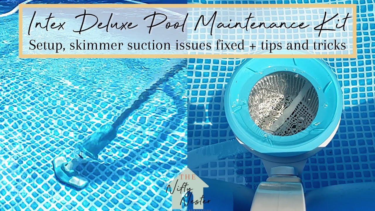 Intex Deluxe Pool Maintenance Kit | Above Ground Pool Skimmer & Vacuum