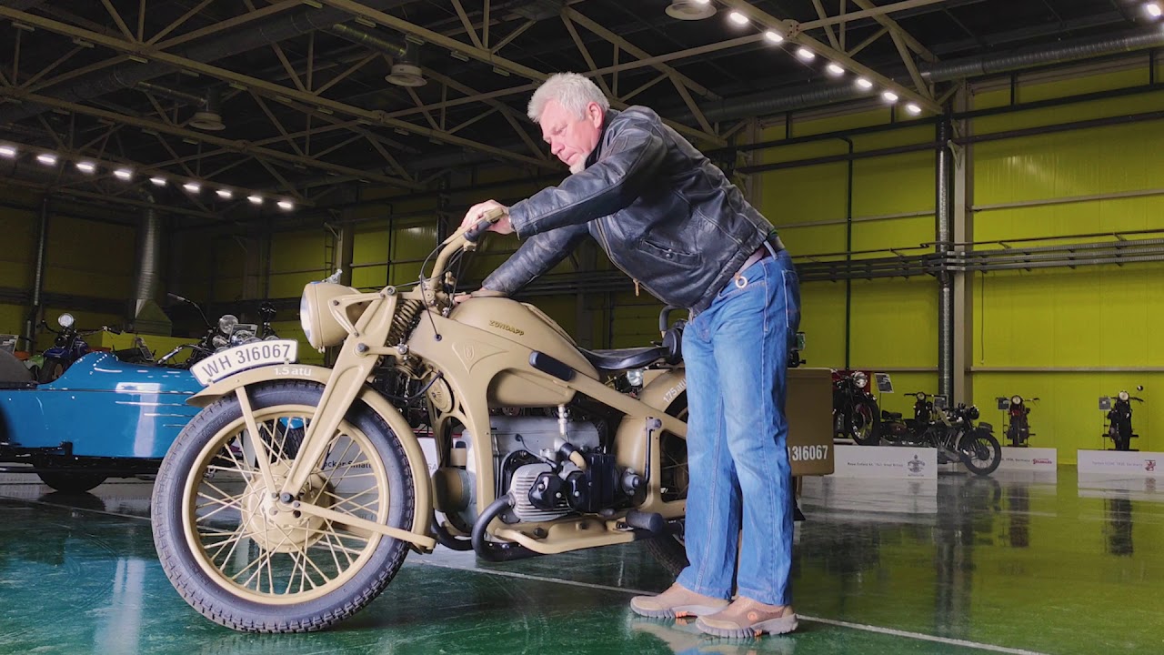 Запуск двигателя Zündapp KS 600 | Германия, 1941 г.в.