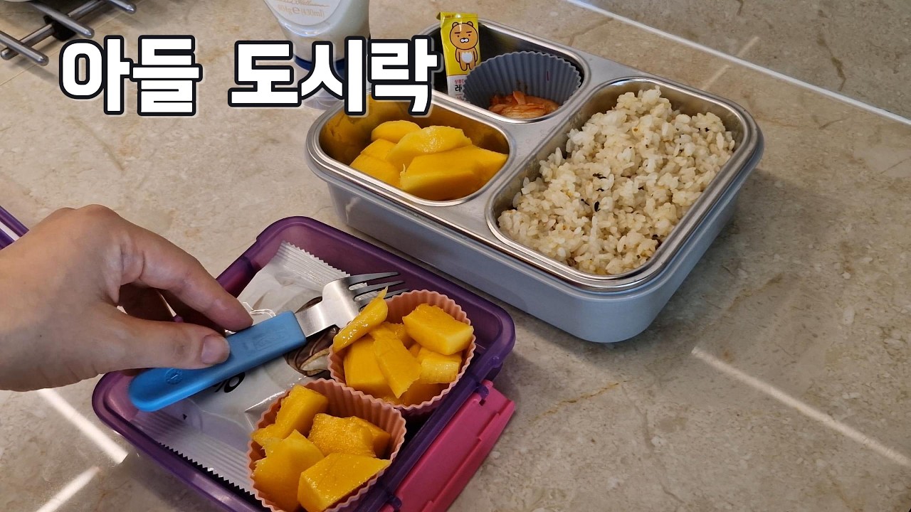 도시락 열고 놀란 아들 | 맛있는건 숨겨놨지 | 말레이시아 주부 도시락 vlog