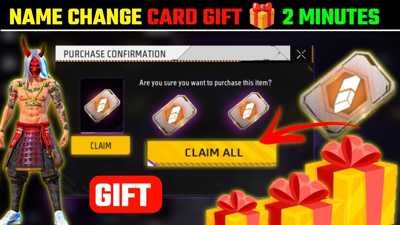 HOW TO GIFT 🎁 NAME CHANGE CARD IN FREE FIRE | FREE FIRE NAME CARD GIFT