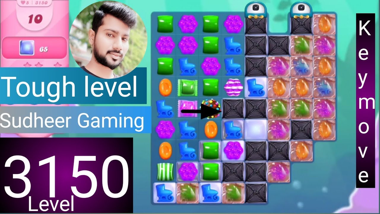 Candy crush saga level 3150 । Tough level । No boosters। Candy crush saga 3150 । Sudheer Gaming