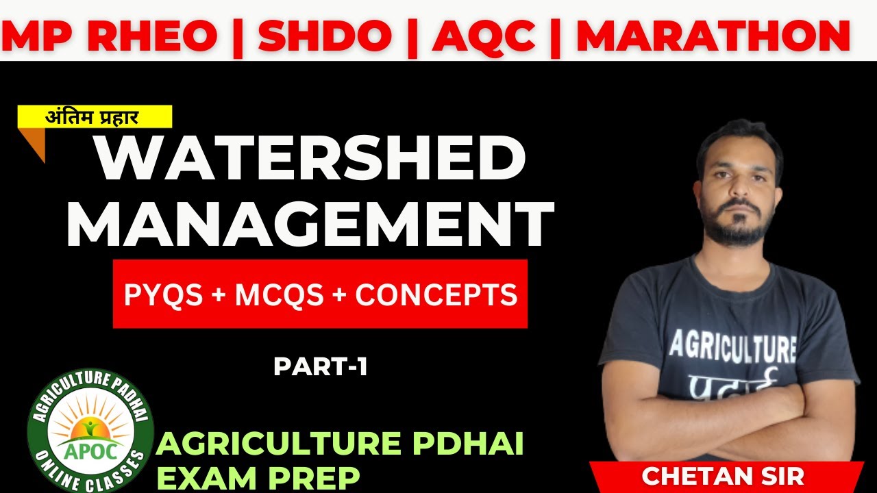 Watershed Management PYQs +MCQs + Concept  | RAEO | RHEO | SADO | AFO  By Chetan Sir | Part-1