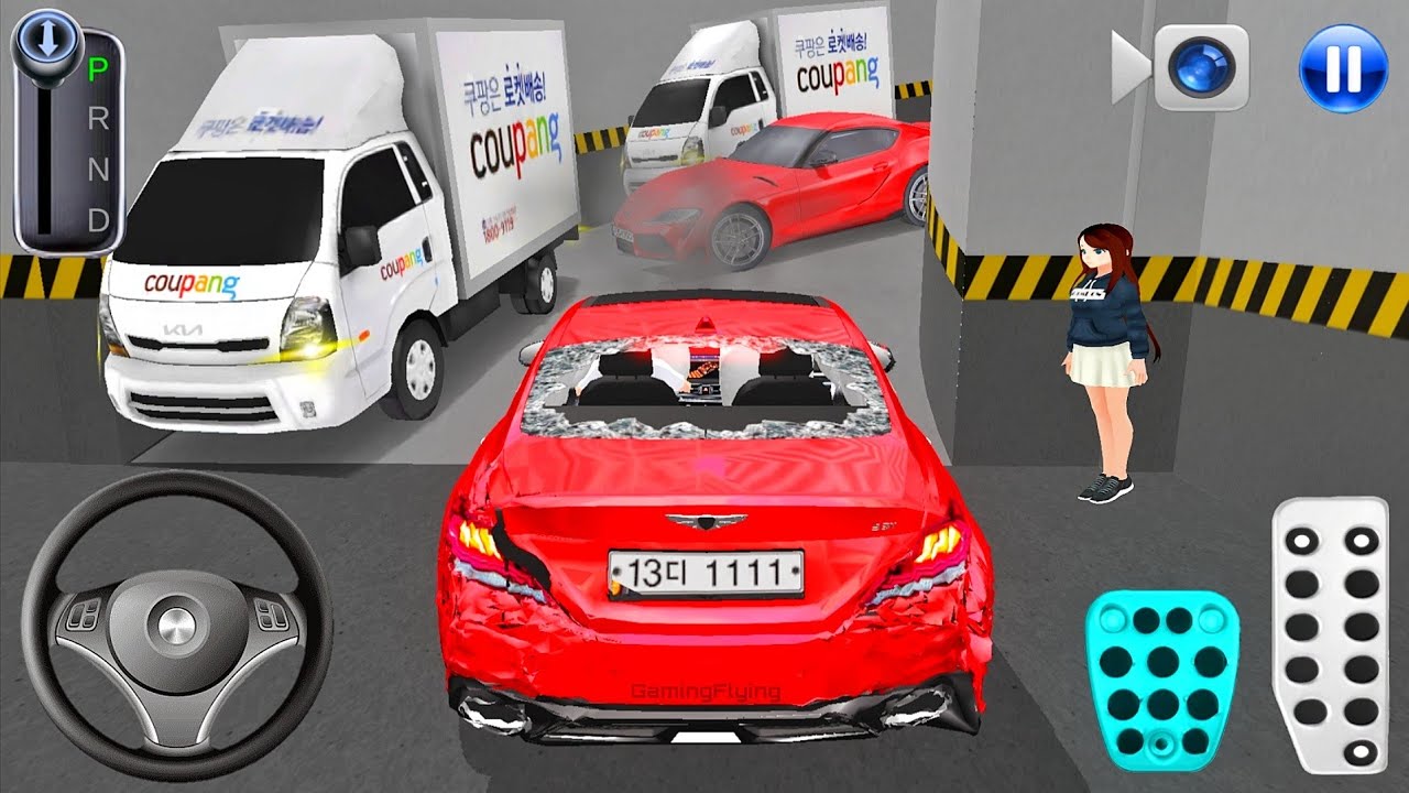 New Crashed car Stuck in Parking Garage - 3D Driving Class 2026 - 3D Driving Class - Car Game