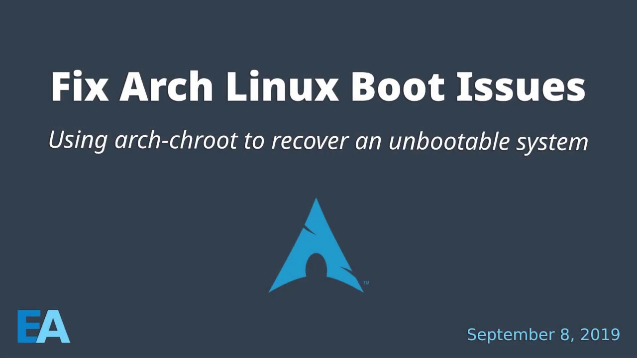 Исправление проблемы с загрузкой Arch Linux с использованием arch-chroot