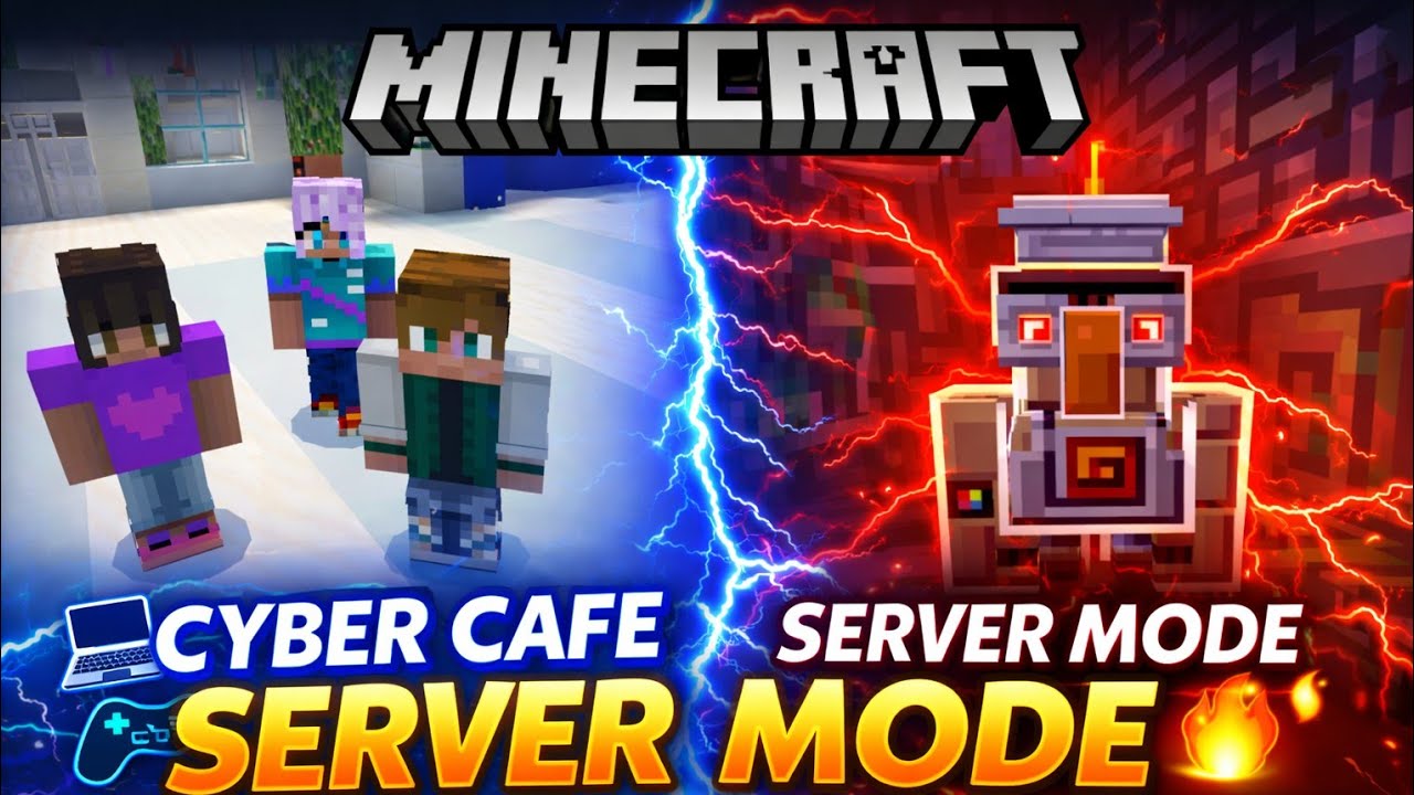 👑The mystery cyber cafe mode  minecraft ❤️welcome to my Minecraft server mode😍Minecraft game video 🔥