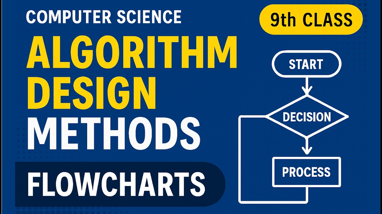 Algorithm Design Methods + Flowcharts | Part 1 | 9th Class Computer Science Chapter 7 | Thinkode