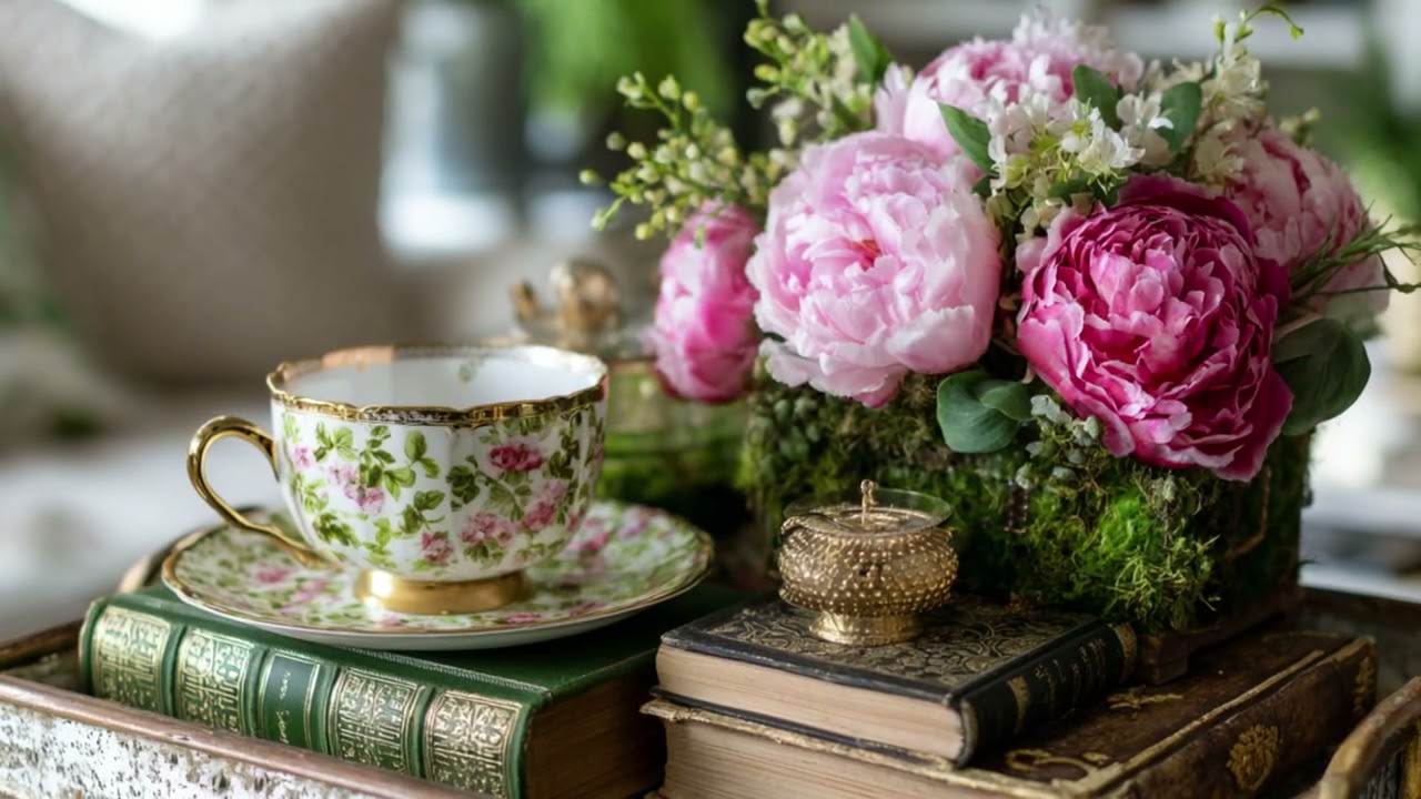 Layered Spring Vintage Decor Ideas Using Florals, Textiles, and Antiques!