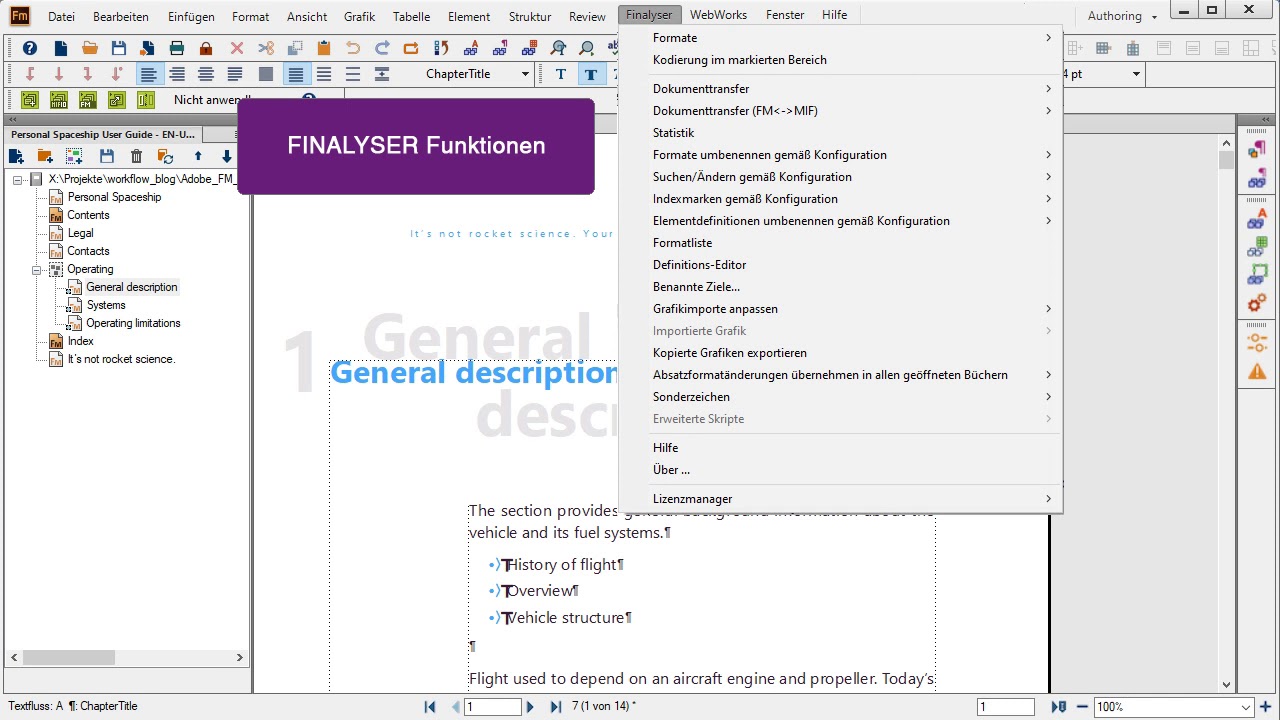 Buchtransfer via FINALYSER Toolbar