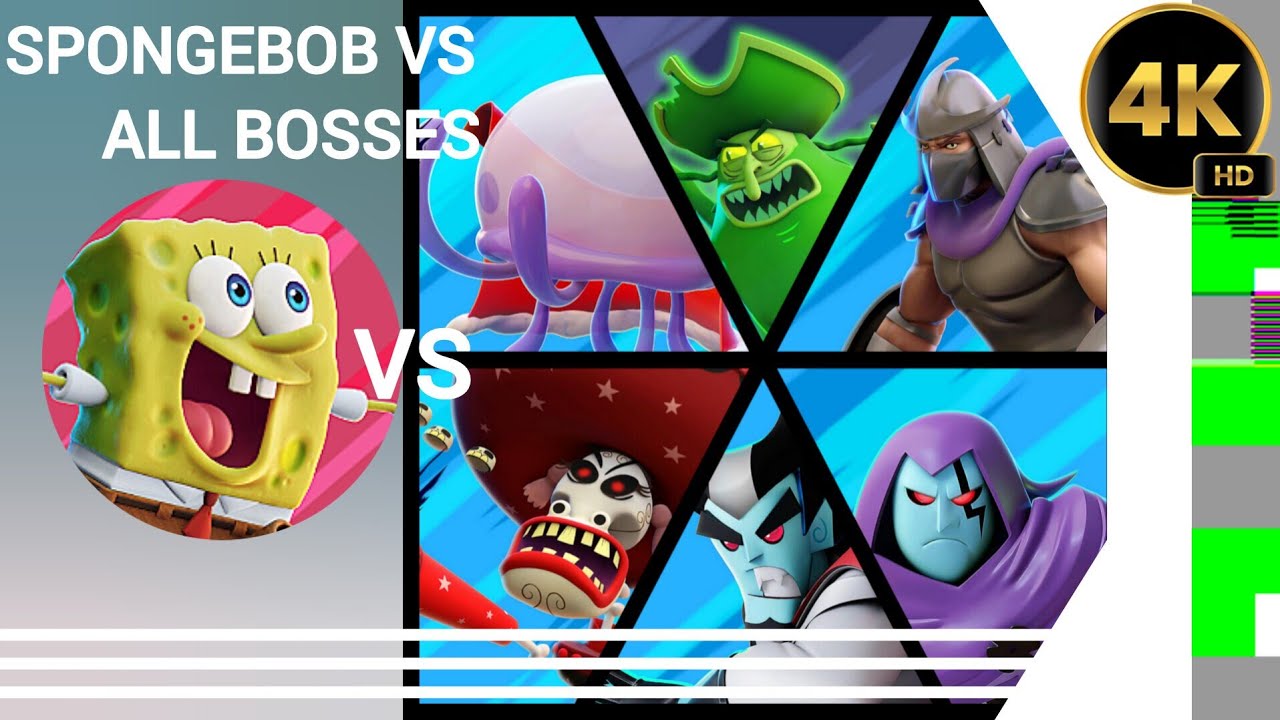 Nickelodeon All-Star Brawl 2 SpongeBob vs All Bosses (Hardest)