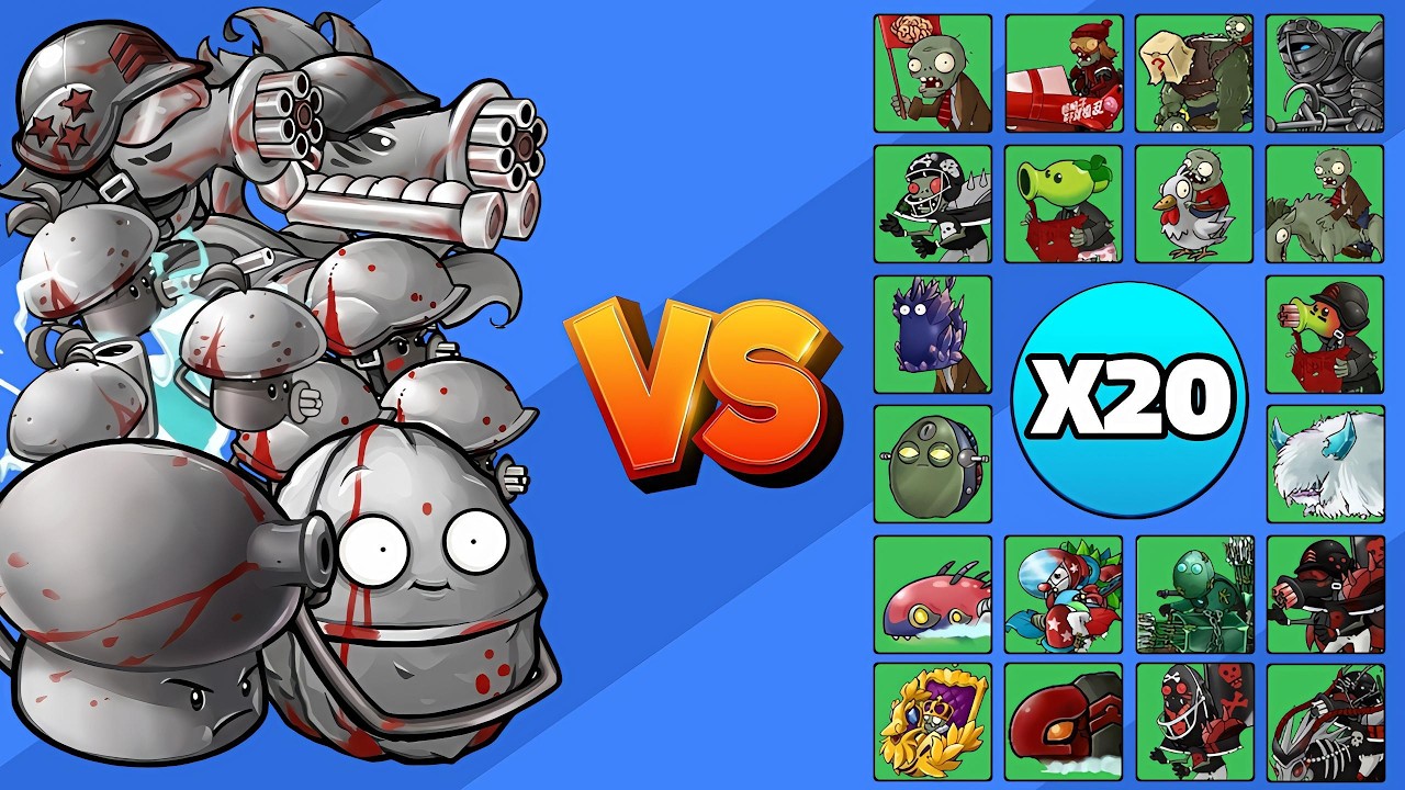 TEAM IRON vs TODAS LAS PLANTAS X20 | PvZ FUSION