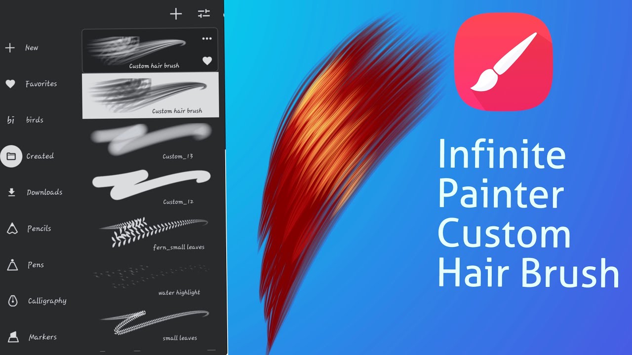 Infinite Painter Custom Hair Brush | Infinite Painter Tutorials | illustration on android.