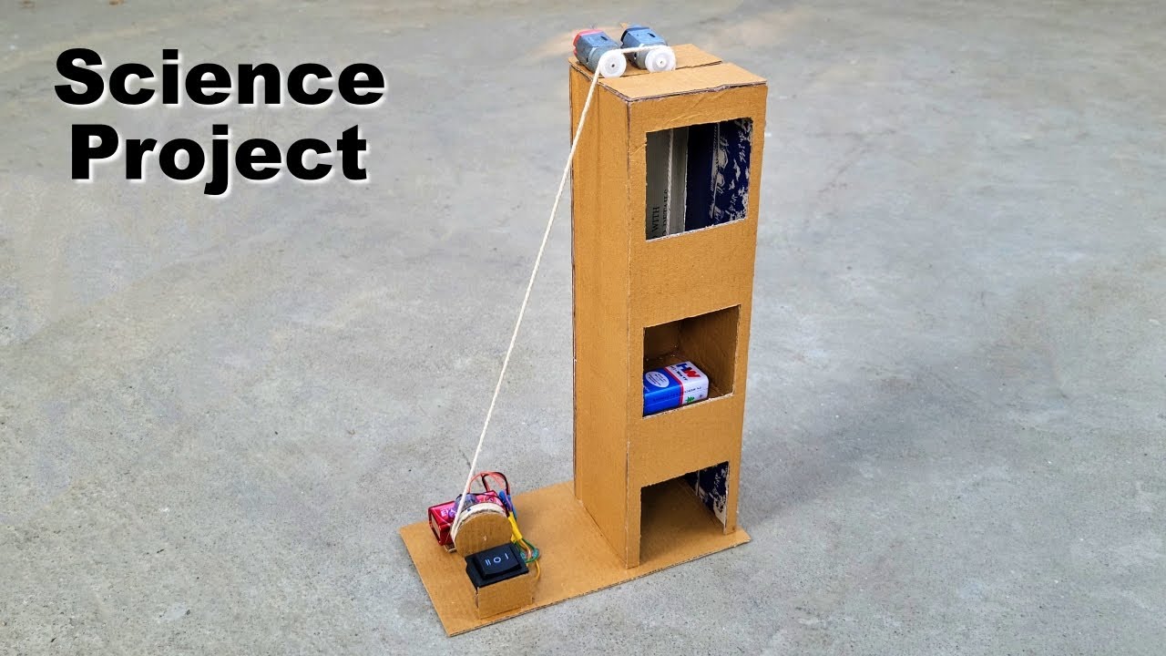 Electric lift/elevator working model | New and easy science project 2024