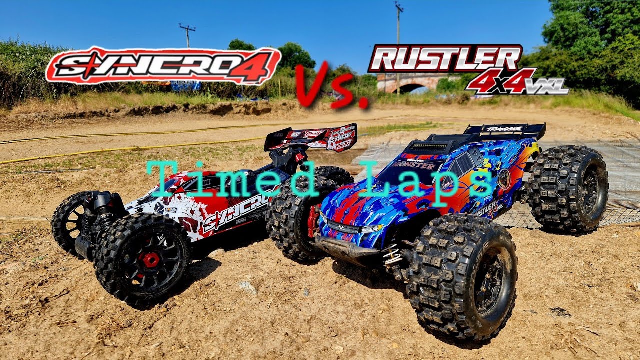 Syncro 4 vs Rustler 4x4 Timed Laps & Bash Sesh !