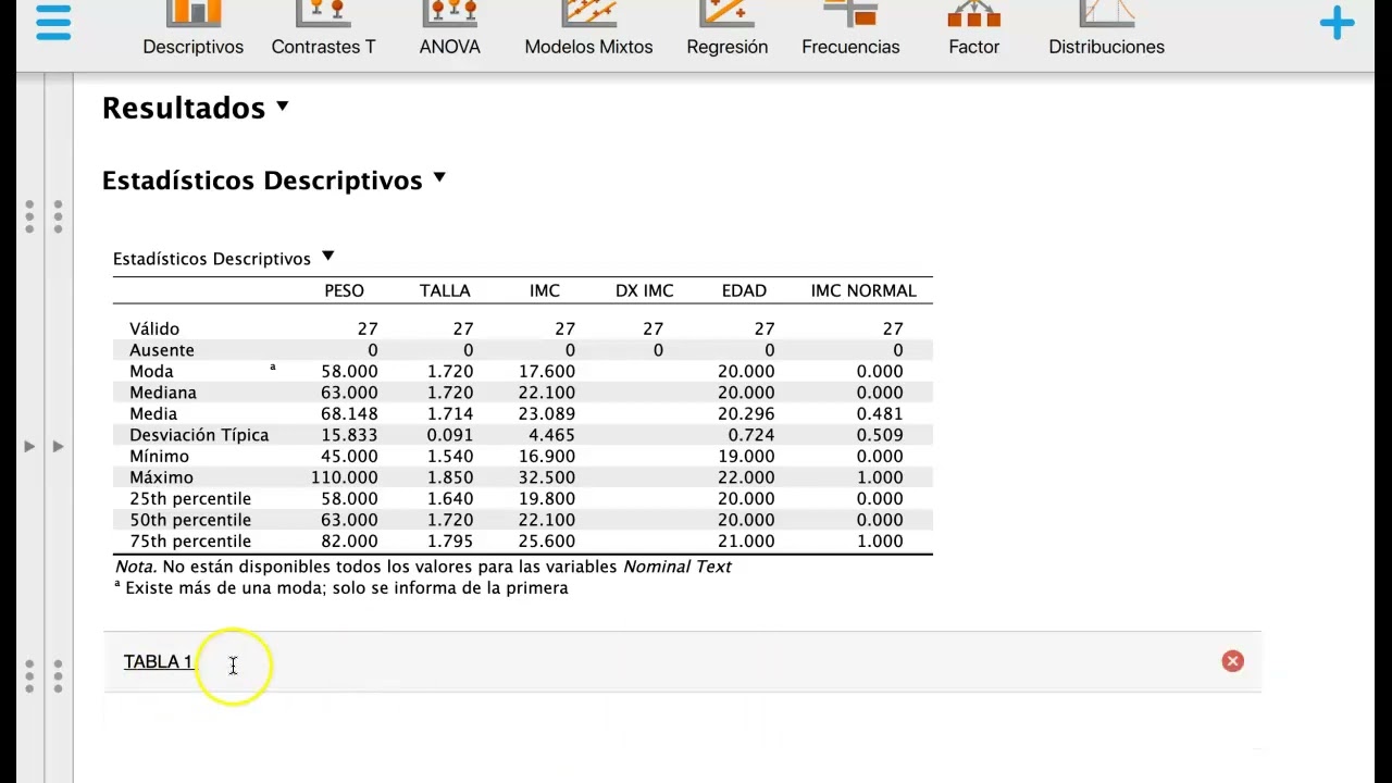 TUTORIAL BÁSICO ANÁLISIS DE DATOS EN JASP