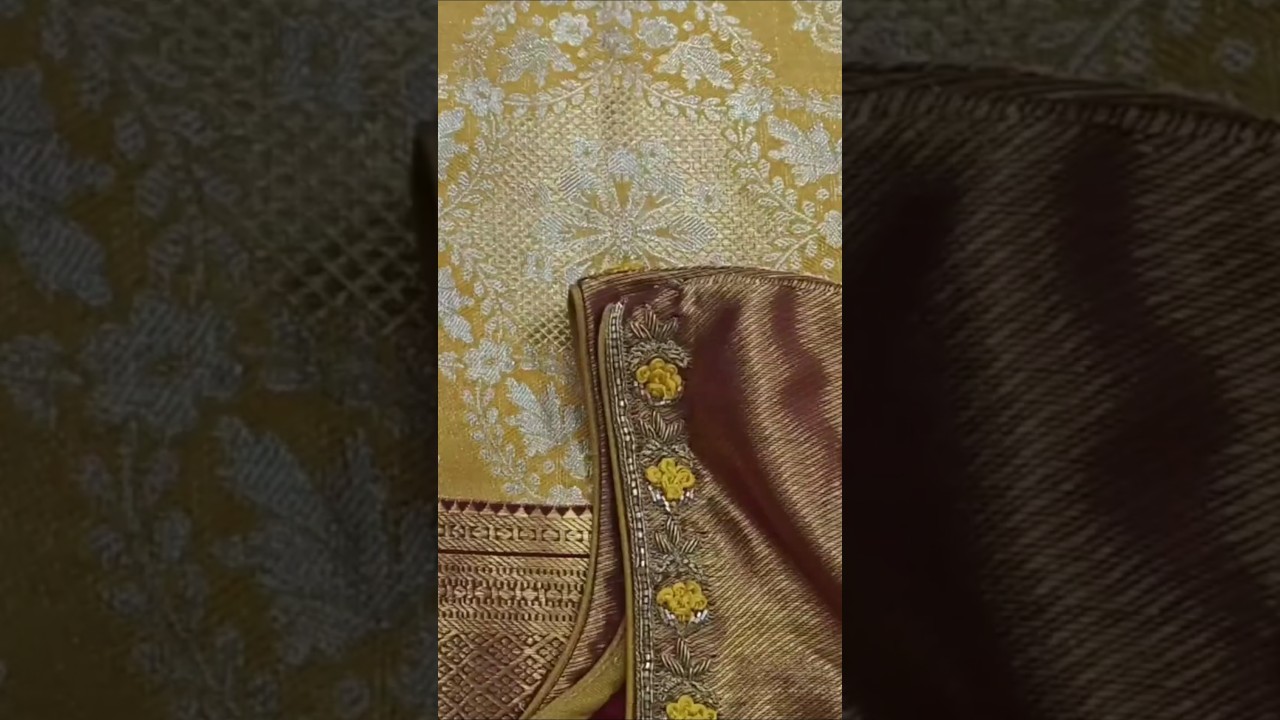 heavy pattu saree with simple work blouse 