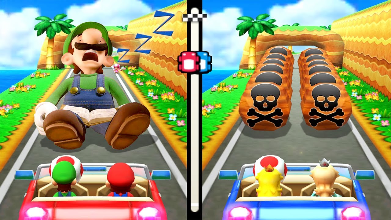 Mario Party The Top 100 Minigames - Luigi Vs Mario Vs Peach Vs Rosalina (Master Difficulty)