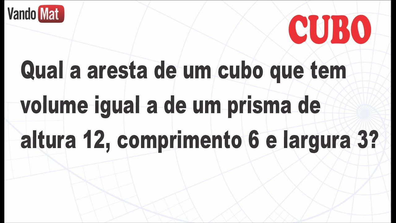 ARESTA DO CUBO SABENDO AS MEDIDAS DO PRISMA #concurso #encceja #enem #geometria