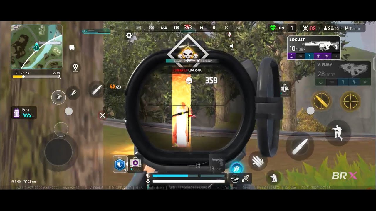 INDUS BRX SOLO VS SQUAD 14 KILL 