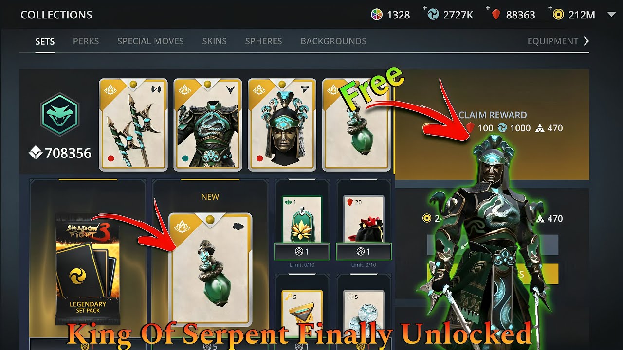 Get King Of Serpent Set For Free🐍 II 1st Try With Steel Hound Lv.6 Vs King Of Serpent Boss😪