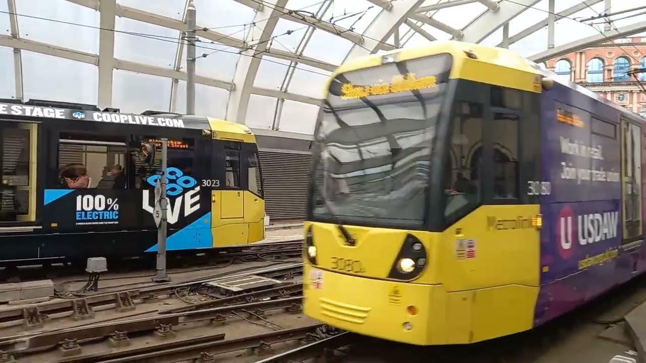 Manchester Metrolink trams at Manchester  Victoria Station, June 15th 2024