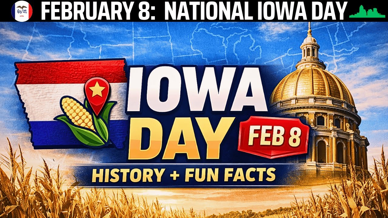 Days Behind Feb 08 National Iowa Day: History & Fact #iowa #hawkeye