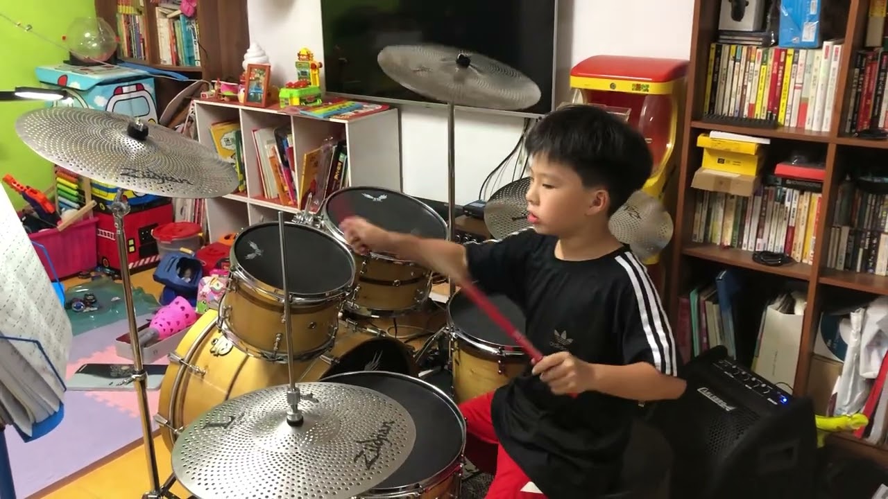 恩恩的打鼓練習 黃小琥 熱情的沙漠 爵士鼓 小朋友打鼓