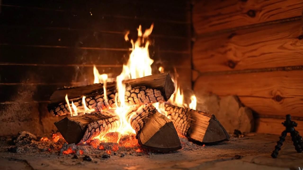 Live Relaxing Fireplace Side View | ASMR for Focus