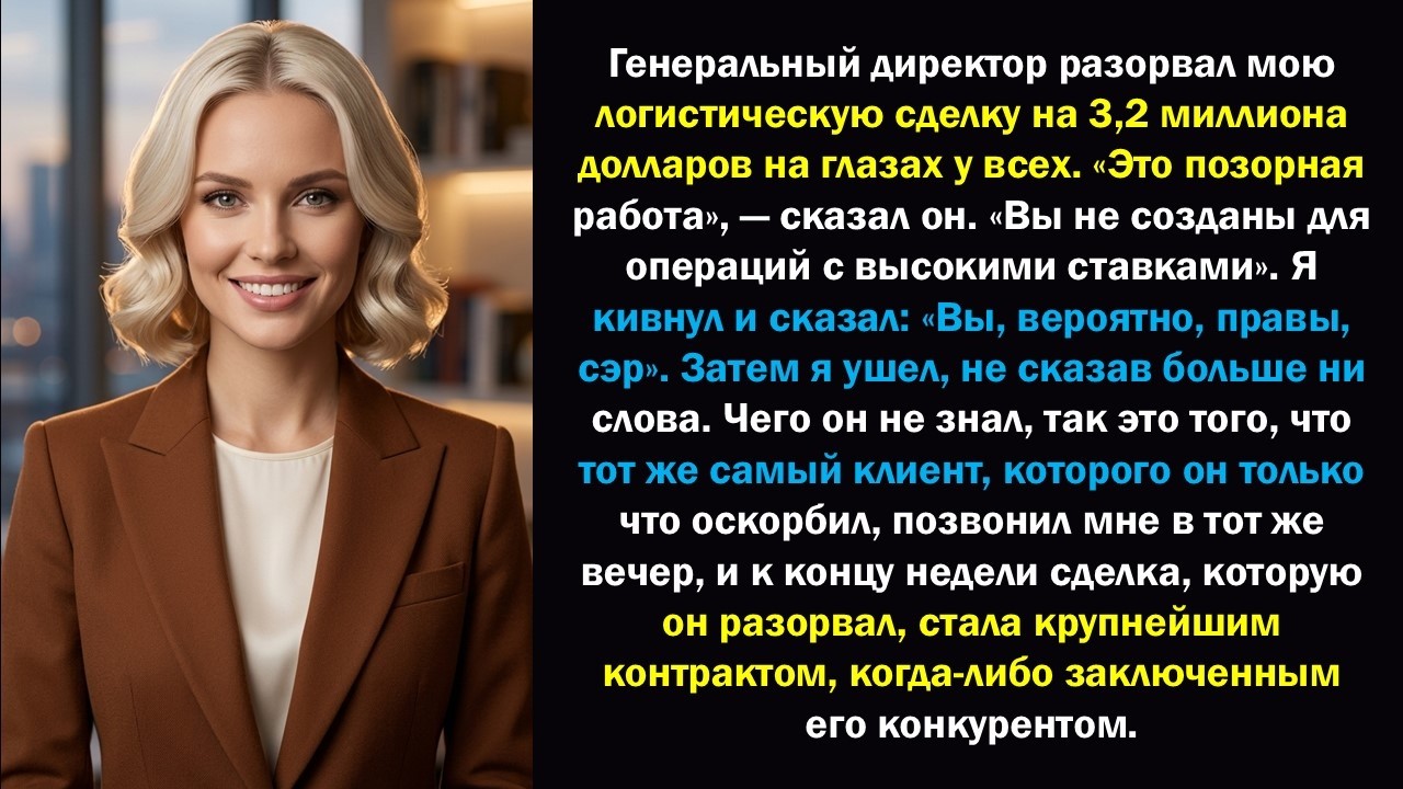 Мой генеральный директор сорвал мою сделку на 3,2 миллиона долларов — я ушел с планом… Совет дир