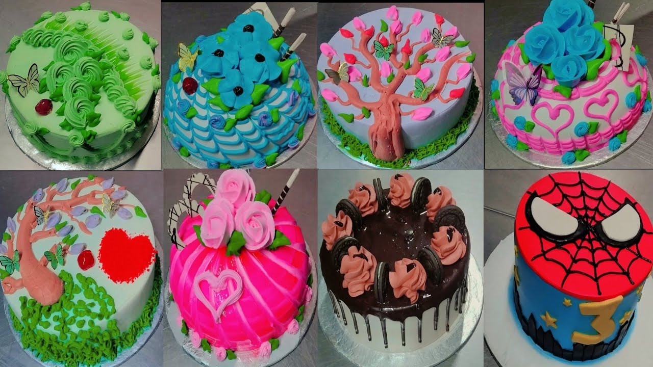 Deferent Designing Circle Cake Decorated Video Happy Birthday Cake   /Beautiful Designing ideas Cake