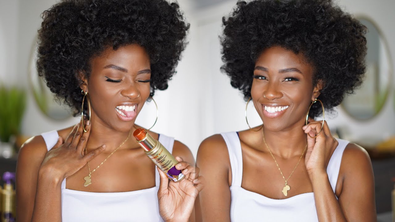 Natural Hair Tutorial for type 4 hair featuring Gold Series