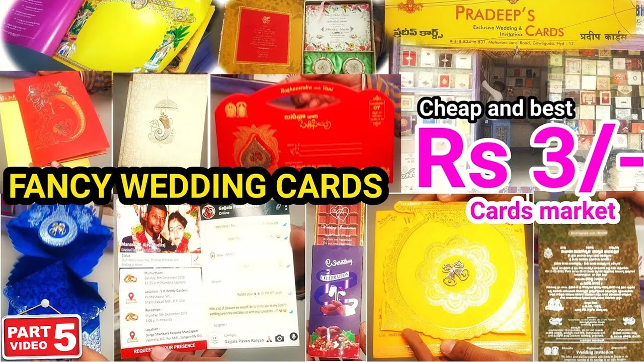 FANCY WEDDING CARD Rs 3/- Wedding Cards, పెళ్ళి పత్రిక రూ.3/- Hyderabad Wholesale Market