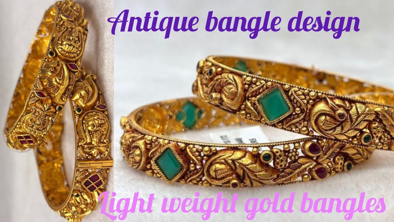 Light weight gold bangles designs|| Antique design bangles collections🪙😲❤️
