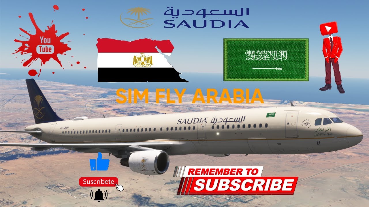 msfs 2020-محاكي طياران رحلة من مطار جدة الدولي المملكة العربية السعودية الى مطار القاهرة الدولي مصر