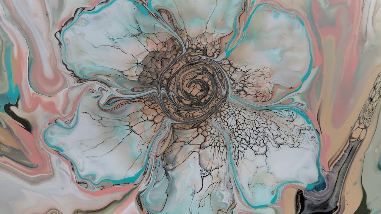 #374  “Two Blooms, One Flow — Exploring Edges & Harmony” #FluidArt #BloomTechnique #SimplyBCreative 