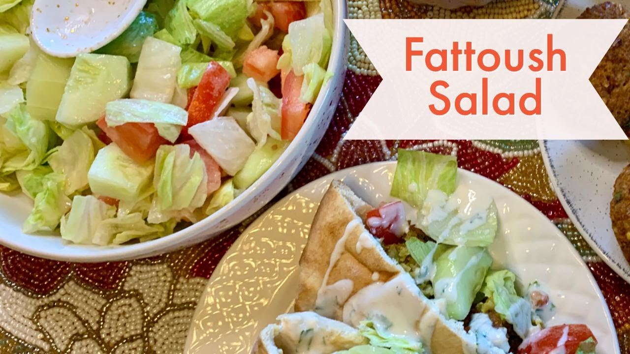 Fattoush Salad Recipe | How To Make Simple Mediterranean Fattoush Salad | YumVegCooking