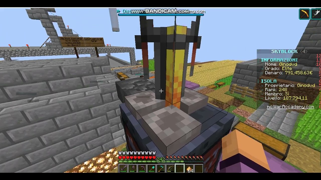 Parte 3 dove gioco alla skyblock di WarAccademy