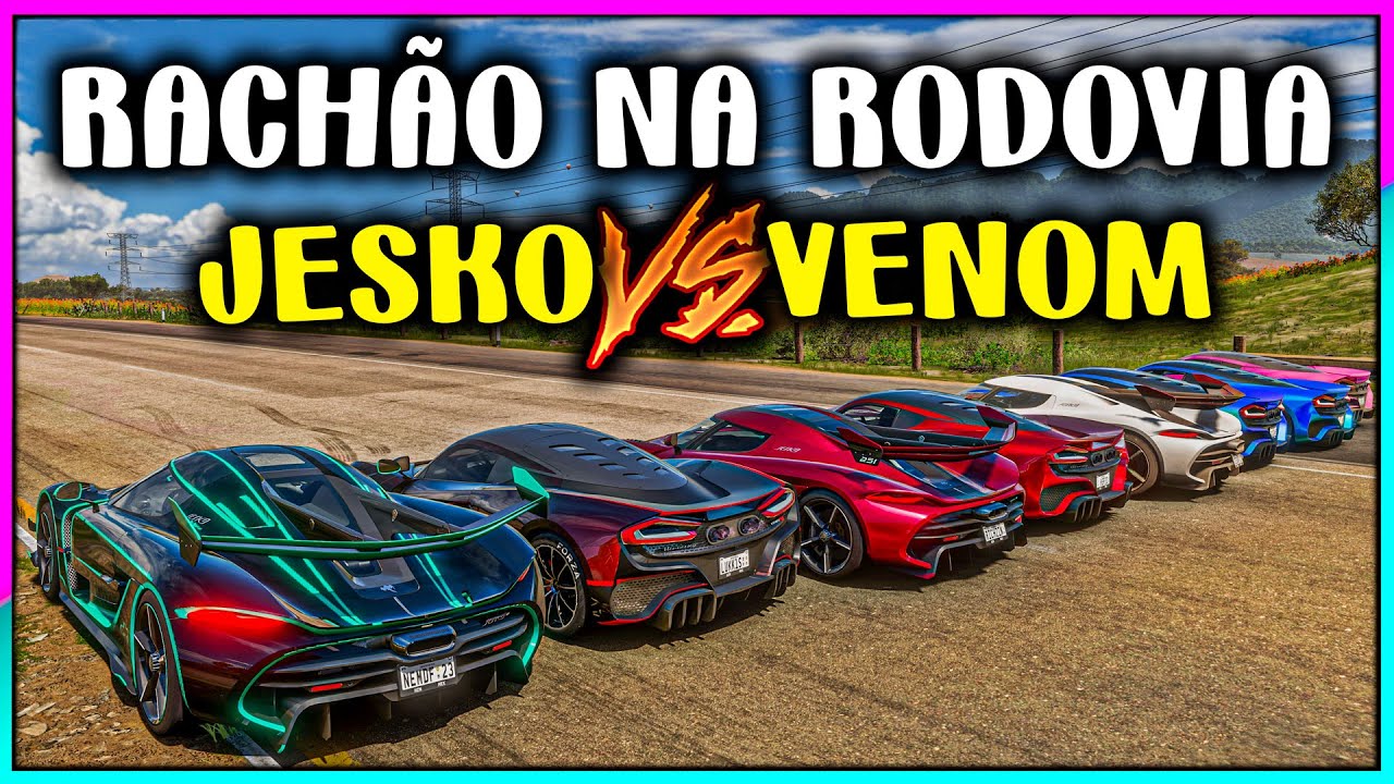 O GRANDE RACHÃO NA RODOVIA - Koenigsegg Jesko VS Hennessey Venom F5 - Forza Horizon 5