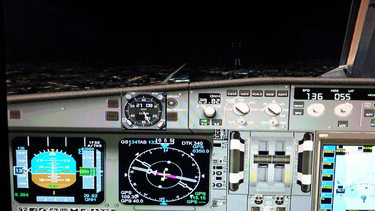 Landing TAM A320 Vit&oacute;ria(SBVT) runway 05.Cockpit 2D.HD