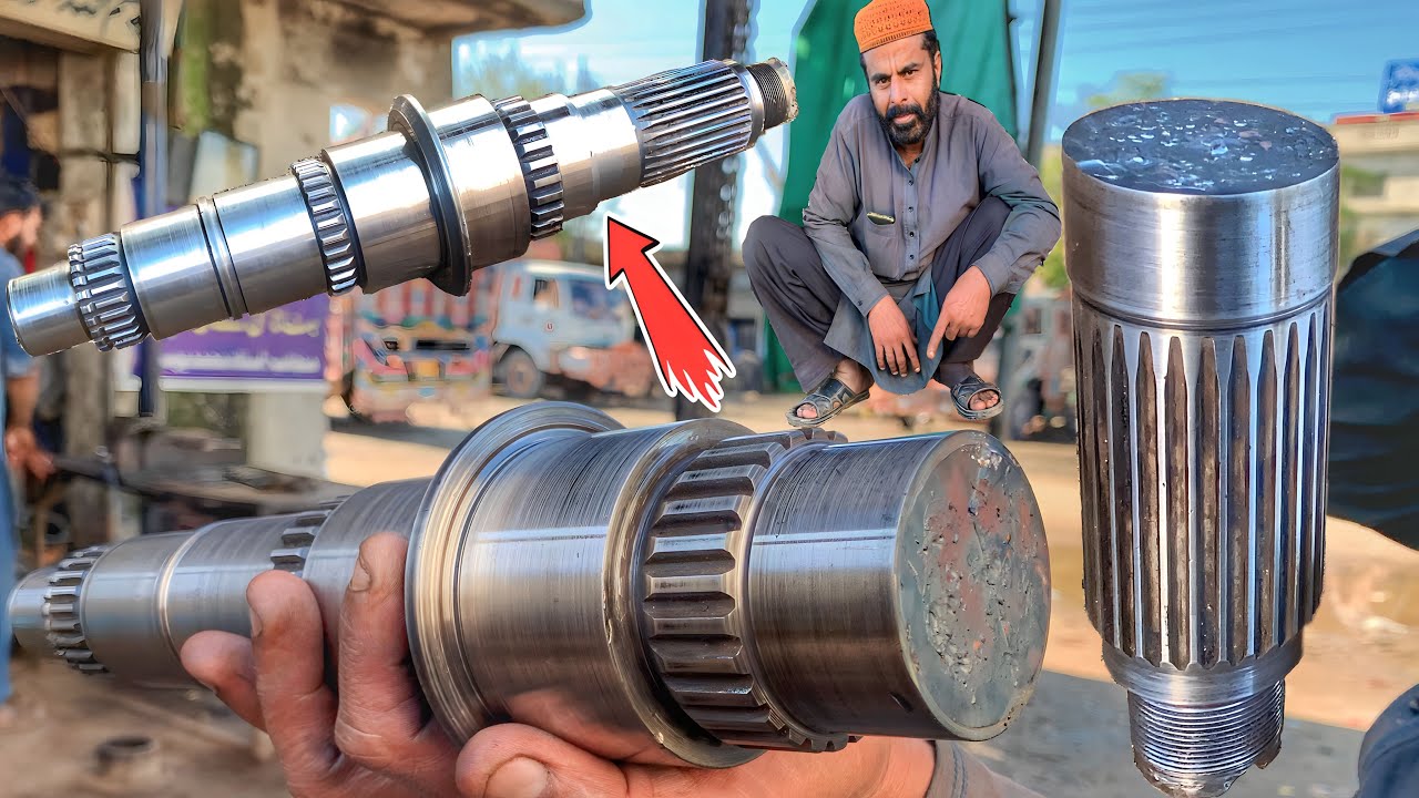 The broken gear main shaft was joined by threading to make it stronger than before