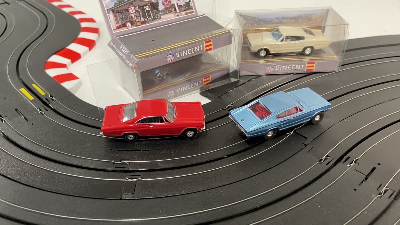 Они настоящие и потрясающие! Игровой автомат Vincent HO: Dodge Charger 1966 года и Chevy Impala 1...