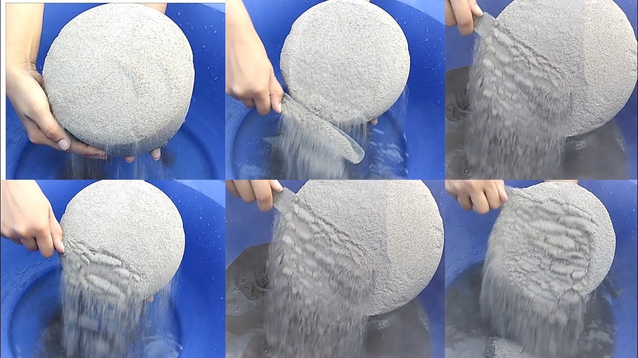 ASMR: Very soft dusty Pure Sand Cement huge blocks Carving/Shave in water (requested video)