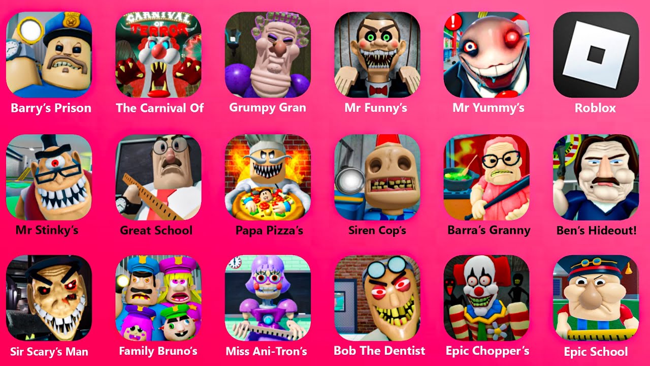 ROBLOX: Escape Papa Pizza's Pizzeria! (SCARY OBBY).BARRY'S PRISON RUN (OBBY).GREAT SCHOOL BREAKOUT!
