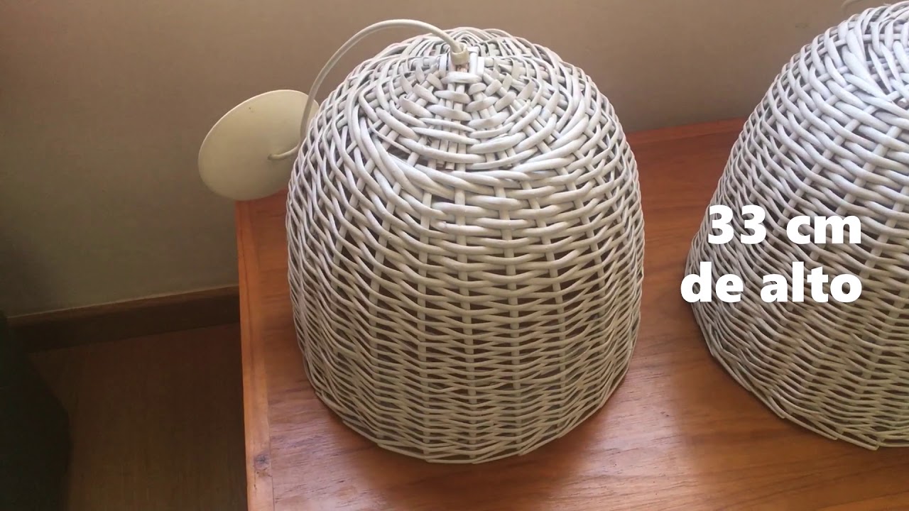 Lámparas de mimbre blanco