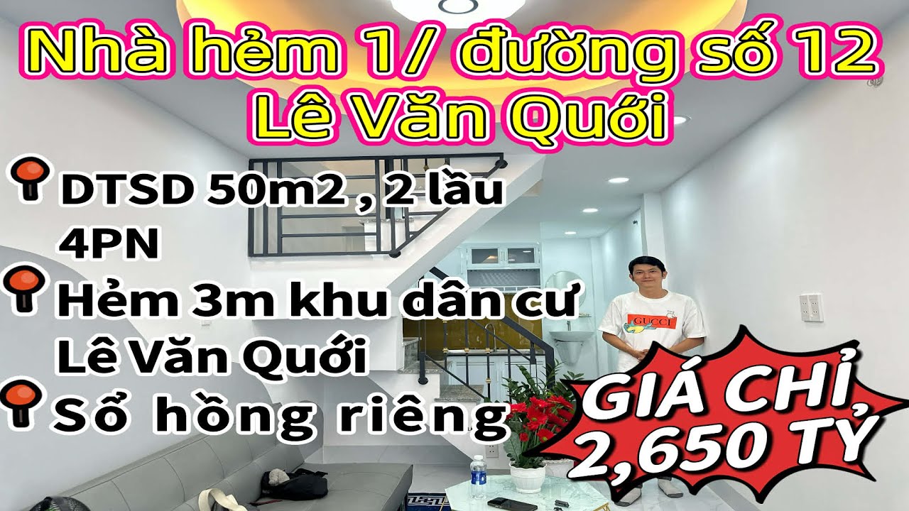 Quận Bình Tân - Nhà đẹp 2 lầu 4PN 3WC chỉ nhỉnh 2tỷ sổ hồng riêng có sân 2m an ninh giáp Tân Phú .