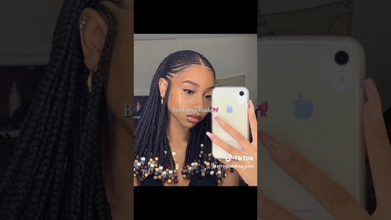 braids with beads 🎀  #blackgiritiktok #blacktiktok #shorts #braids