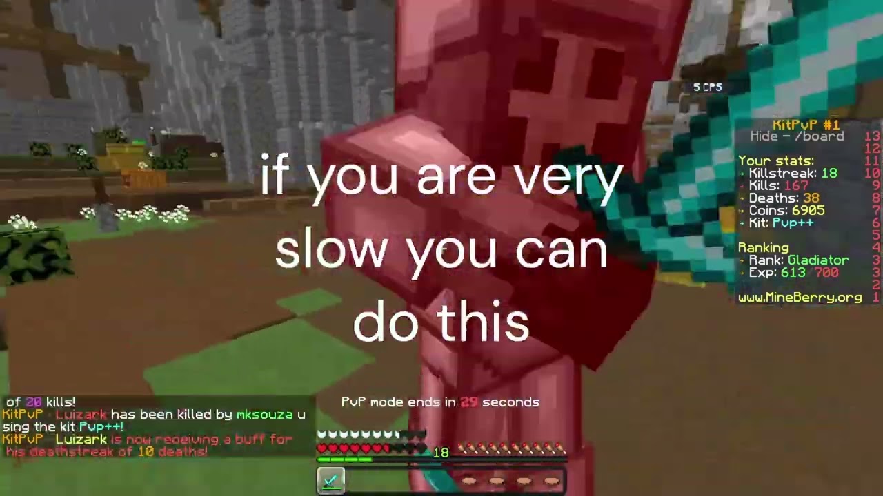 simple soup pvp trick to drop the soup faster in the bar #kitpvp #minecraft