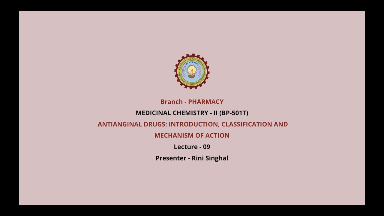 Medicinal Chemistry II |Anti-anginal Drugs- Introduction, Classification and Mechanism of Action|