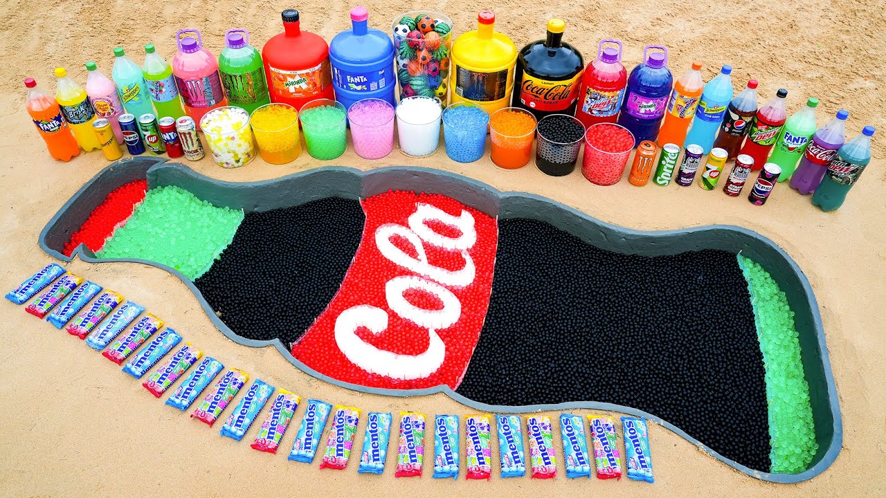 How to Make Cola bottle with Orbeez & Cement, Experiment Coca Cola and Mentos vs Popular Sodas