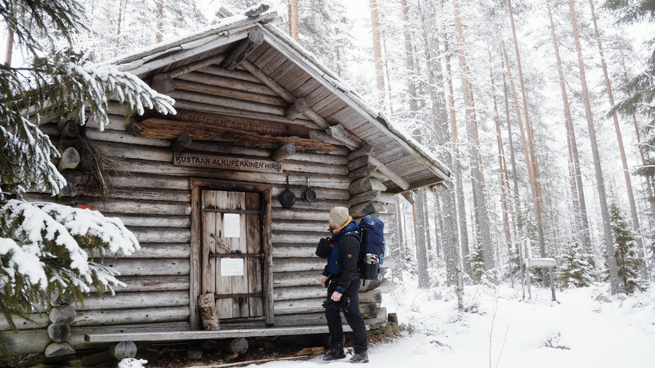 Joutsijärvi - Suden jälkiä ja kylmä yö savupirtissä
