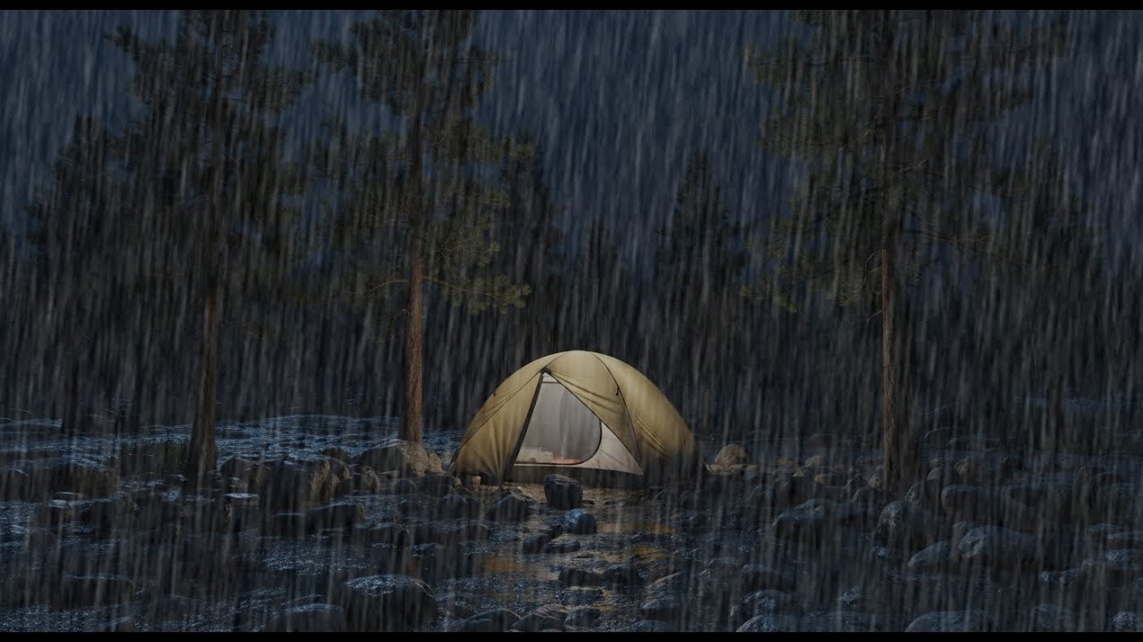 Rain Sounds in a Tent at Night 🌧️ Cozy Camping Ambience | Deep Sleep & Relaxation